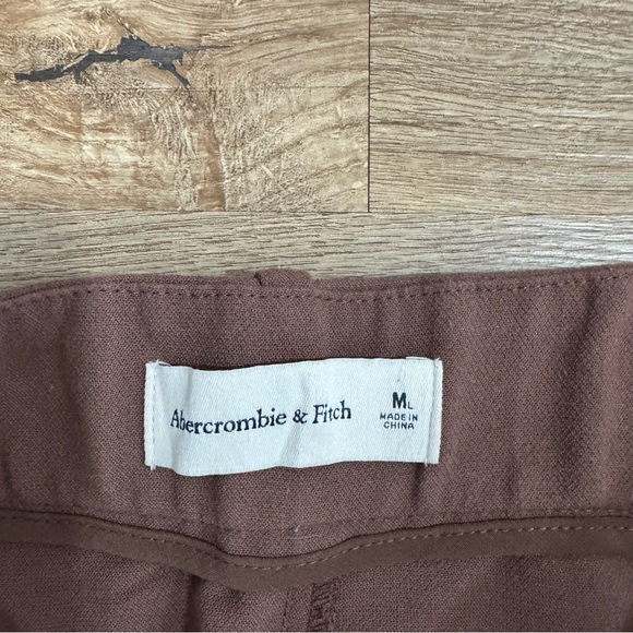 Abercrombie Tailored High Rise Wide Leg Pants Trousers Brown Size M LONG - Picture 6 of 8